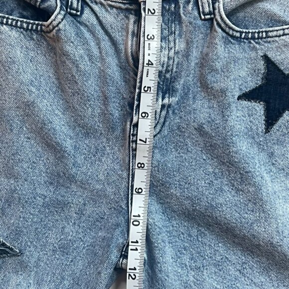 Unemployed Denim Straight Leg Jeans Distressed w/Star Patch Appliqués Size 27 - Picture 9 of 11